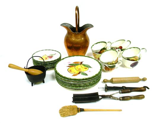 Appraisal: Early household tools and dishware including spatterware thirty one pieces