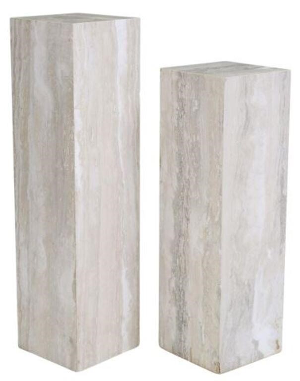 Appraisal: lot of Contemporary tiled stone pedestals chipping along side edges