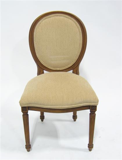 Appraisal: Set of six French walnut dining chairs