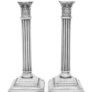 Appraisal: A Pair of American Silver Candlesticks Mauser Mfg Co New