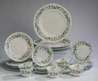 Appraisal: Shelley porcelain dinner service for six in the 'Harebell' pattern