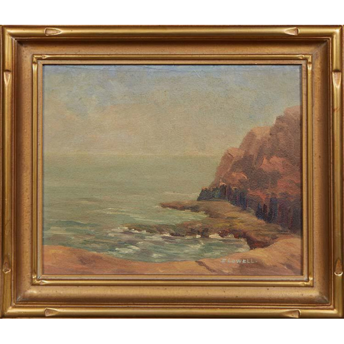 Appraisal: D Lowell American Coastal Scene early th c oil on