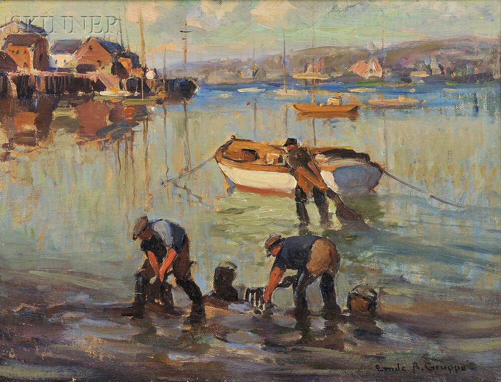 Appraisal: Emile Albert Grupp American - Clam Diggers Signed Emile A