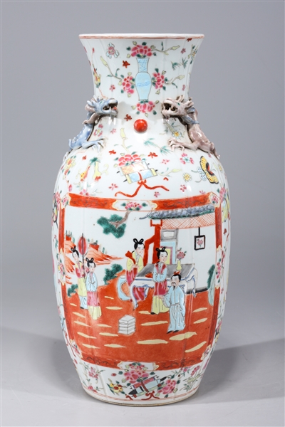 Appraisal: Chinese Export Style famille rose enameled porcelain vase with figures