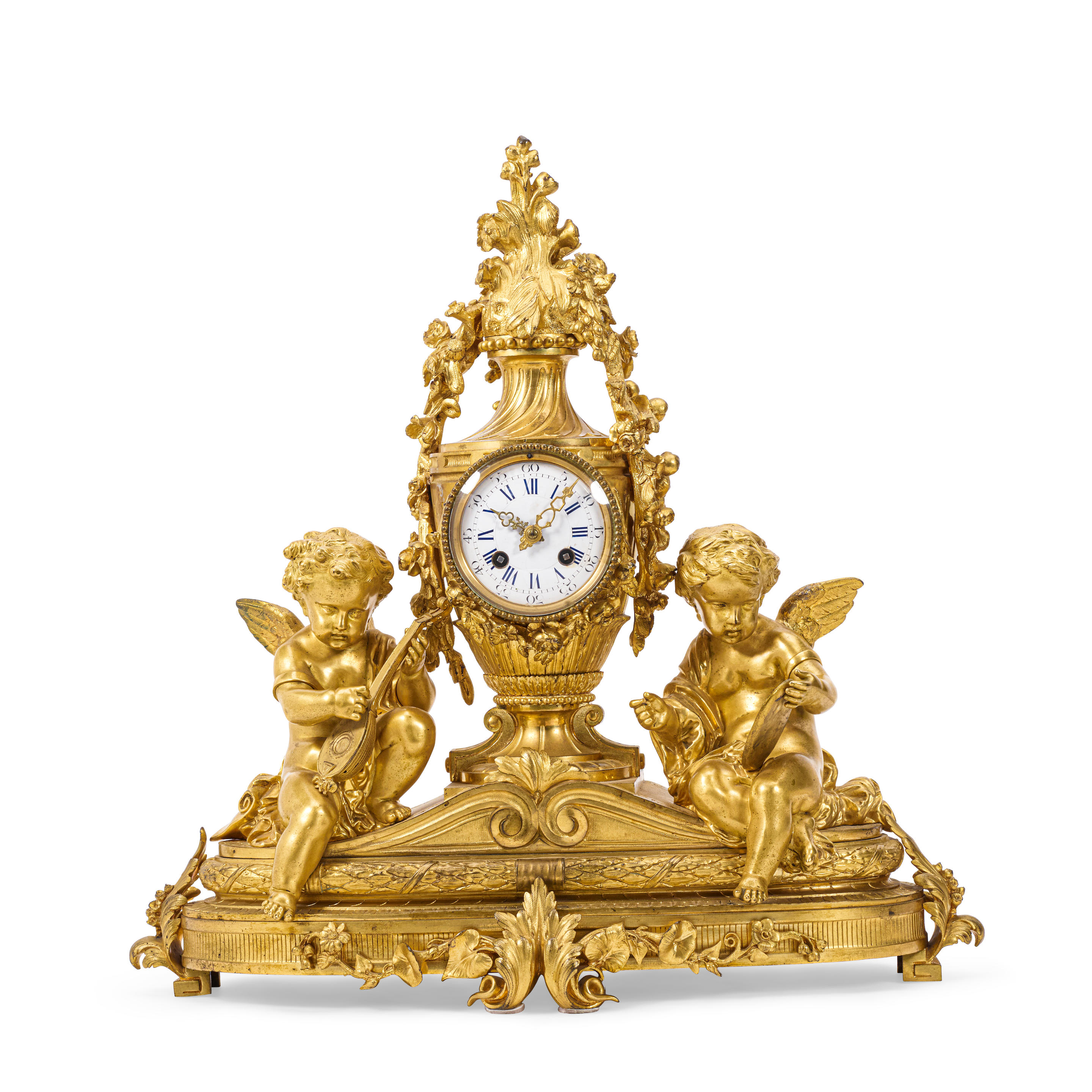 Appraisal: A NAPOLEON III GILT BRONZE FIGURAL MANTEL CLOCKTHIRD QUARTER TH