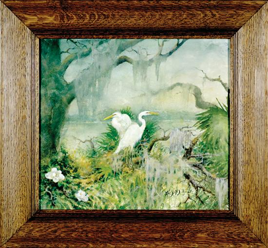 Appraisal: Alice Scott South Carolina - FLORIDA EGRETS watercolor on paper