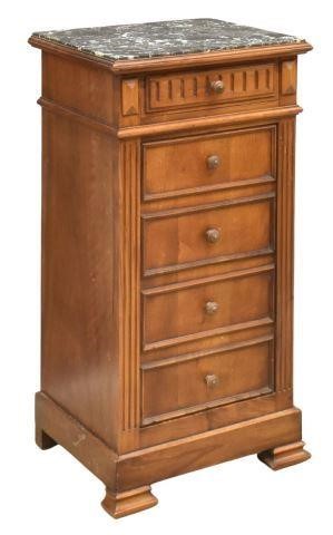 Appraisal: French Louis Philippe bedside cabinet th c inset marble top