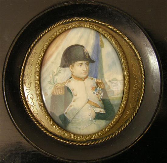 Appraisal: th century portrait miniature on ivory of Napoleon by in