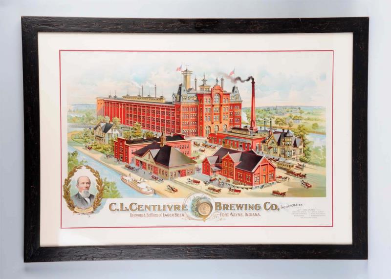 Appraisal: Centlivre Brewing Company Large Paper Poster Circa 's and matted