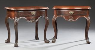 Appraisal: Pair of Louis XV Style Carved Mahogany Nightstands Pair of