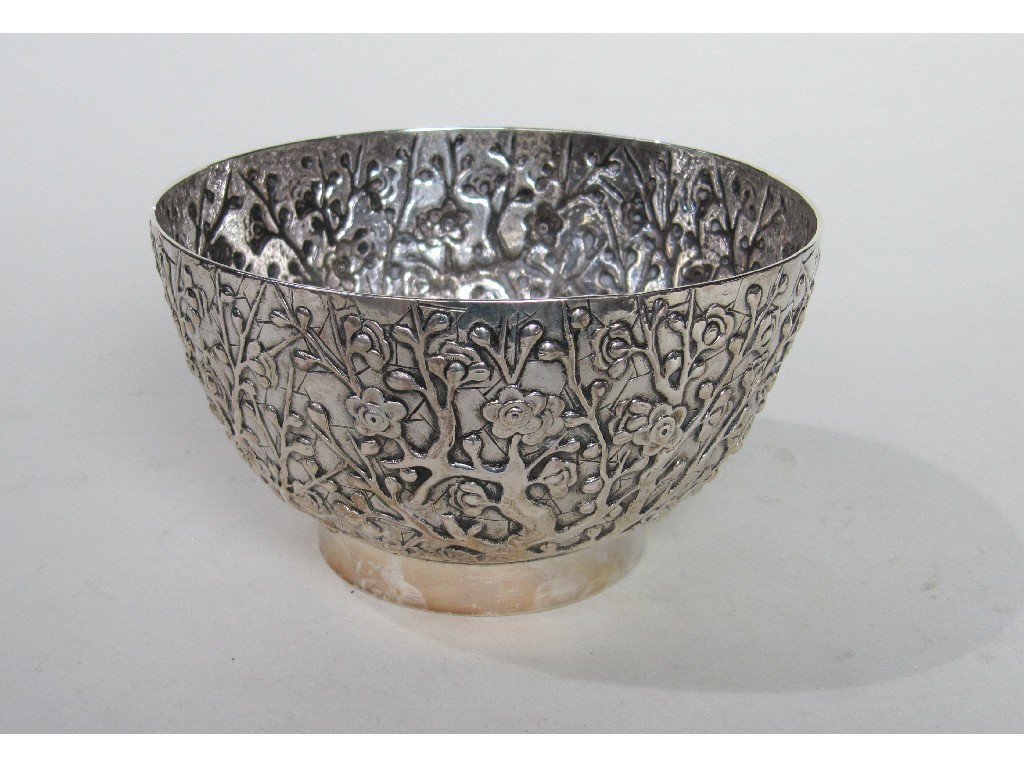 Appraisal: Eastern embossed white metal bowl