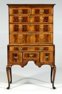 Appraisal: New England Queen Anne high chest maple with highly figured