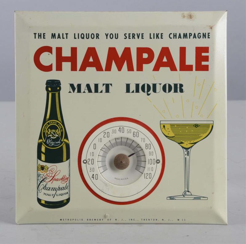 Appraisal: Champale Malt Liquor Thermometer Sign Champale Malt Liquor beveled tin