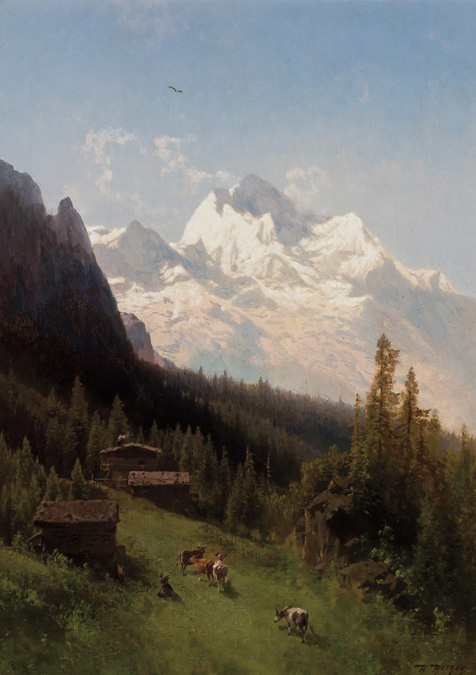 Appraisal: HERMANN HERZOG American - From the Bernese Oberland Switerland oil