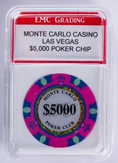 Appraisal: Monte Carlo Casino Poker Chip Graded Genuine poker chip from