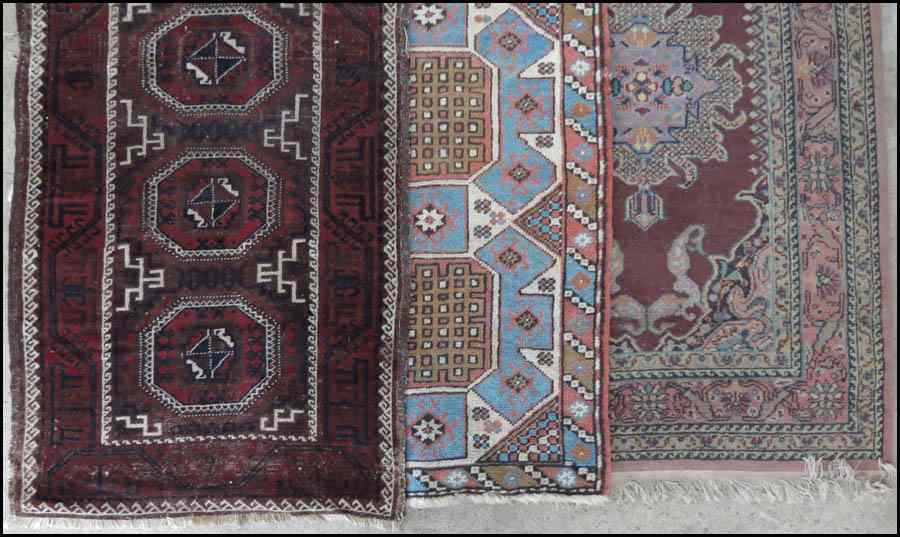 Appraisal: THREE PERSIAN RUGS Largest ' '' x ' '' Condition