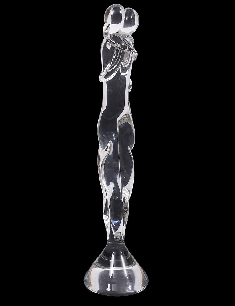 Appraisal: Murano 'Lovers' Italian Clear Glass Sculpture Murano Rosin style clear