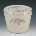 Appraisal: Universal Oven Proof covered jar with floral appliques and silver