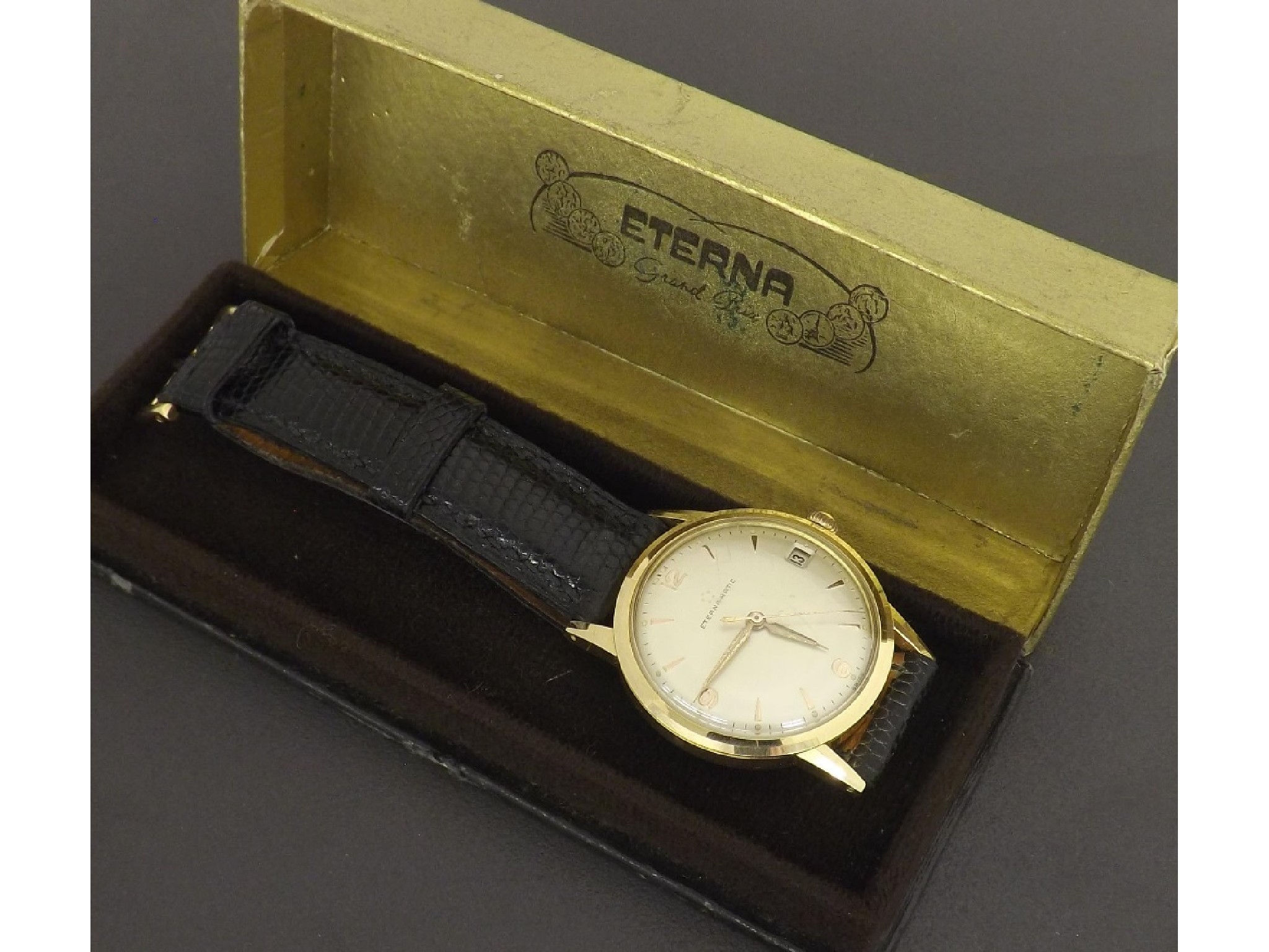 Appraisal: Eterna-Matic gold plated and stainless steel gentleman's wristwatch silvered dial