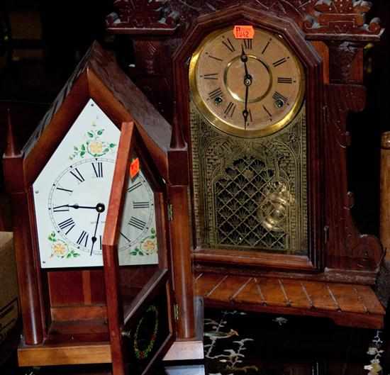 Appraisal: Seth Thomas steeple-top kitchen clock and a similar Victorian Eastlake