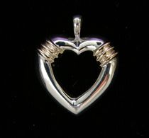 Appraisal: Tiffany Co Sterling Silver and Gold Heart Pendant Marked Tiffany