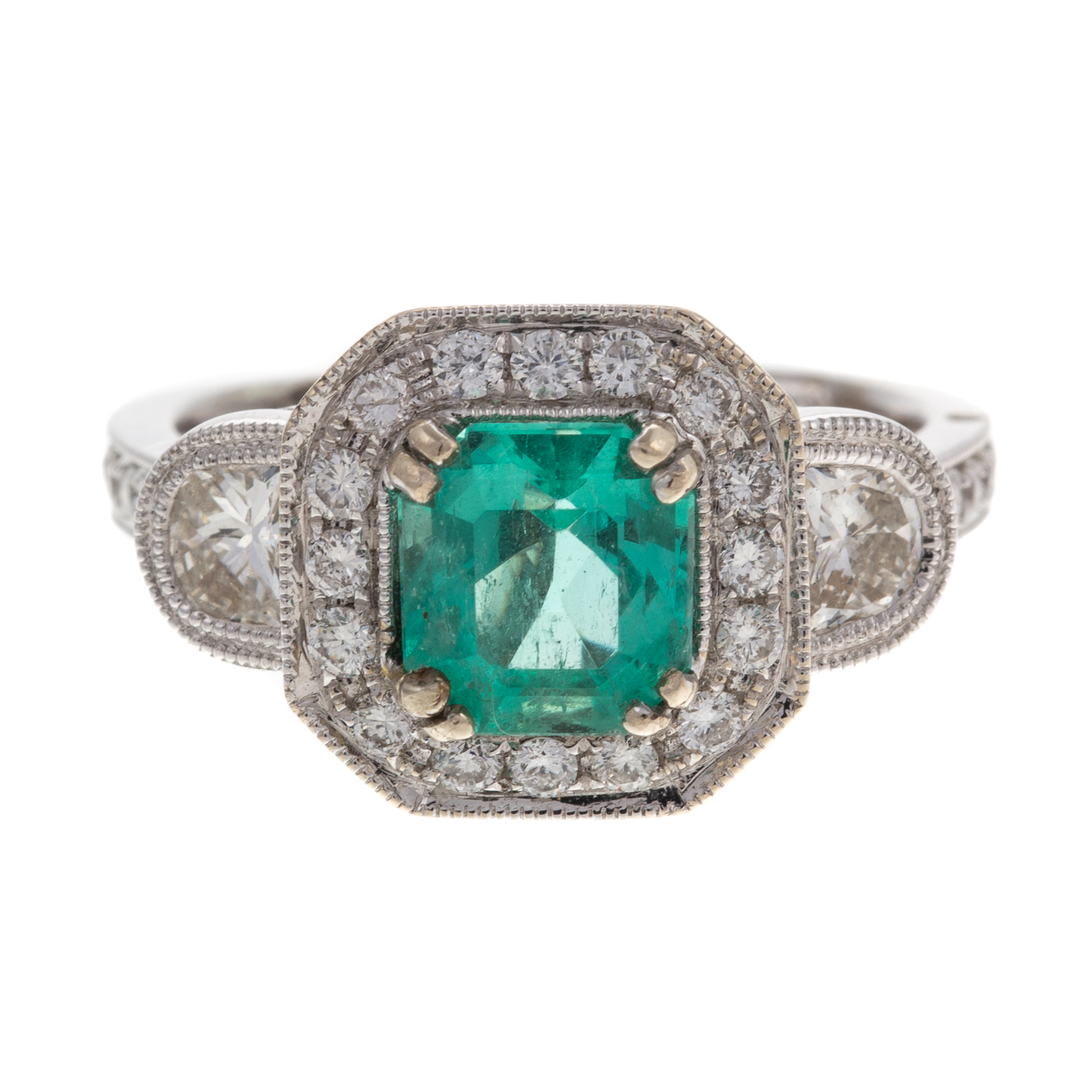 Appraisal: A VERY FINE CT EMERALD DIAMOND RING IN K K