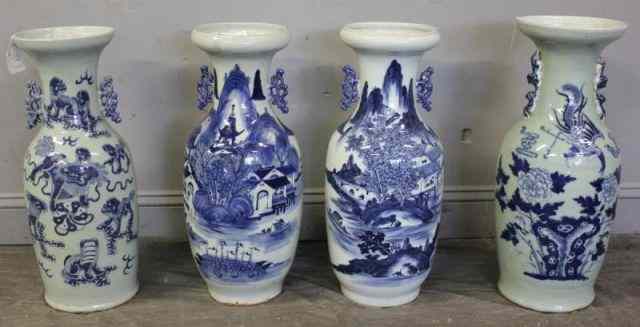 Appraisal: Asian Porcelain Lot Includes a large pair of blue and