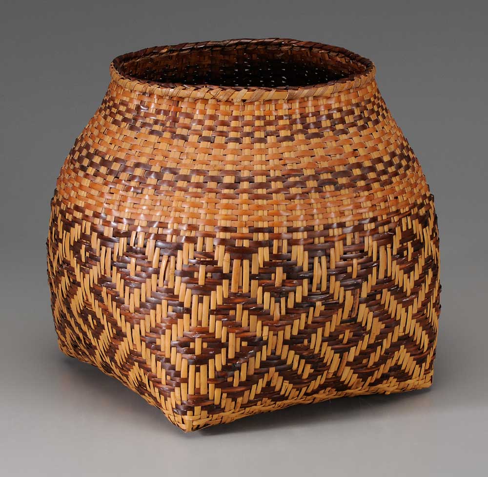 Appraisal: Cherokee River Cane Basket North Carolina mid- th century square