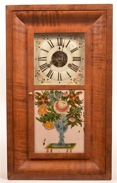 Appraisal: Elisha Manross Mahogany Ogee Case Clock Elisha Manross Mahogany Ogee