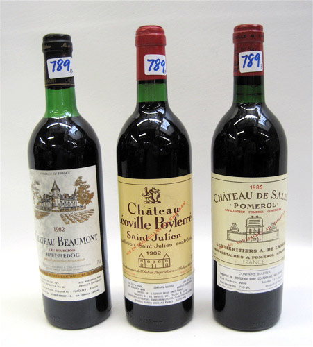 Appraisal: THREE BOTTLES OF VINTAGE FRENCH RED BORDEAUX WINE Chateau Leoville