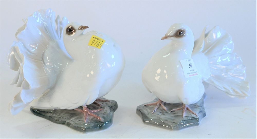 Appraisal: Pair Rosenthal Dove Bird Figures signed 'F Heidenreich' height inches