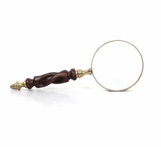 Appraisal: Magnifying Glass with Carved Handle Magnifying glass with carved barley