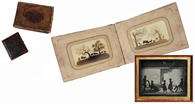 Appraisal: Psaligraphic Album with Edouart Daguerreotype American th century George Schmidt