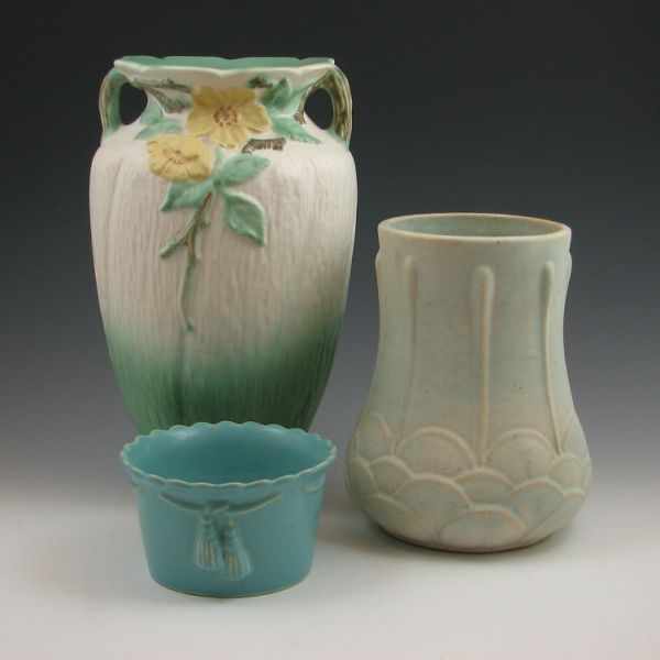 Appraisal: Three pieces of Weller including Roba and Manhattan vases and