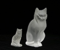 Appraisal: Pair of Lalique Glass Cats Lovely pair of Lalique seated