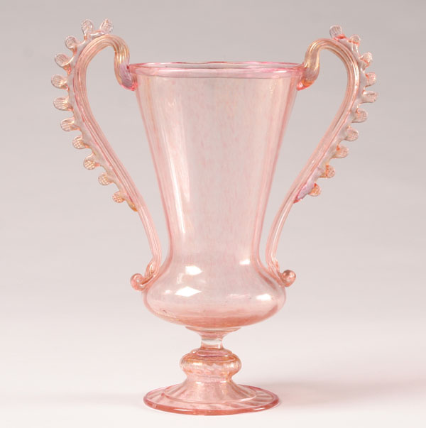 Appraisal: Salviati trophy form applied rigaree handled cup H Very good