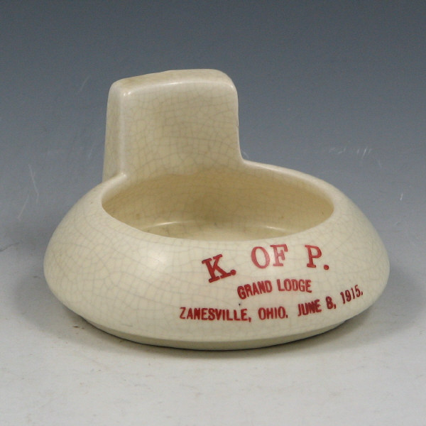 Appraisal: Roseville Creamware Fraternal ashtray for Knights of Pythias Grand Lodge