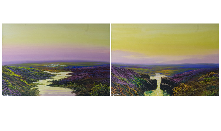 Appraisal: G Copeland Pair of Moorland Landscapes Goveash Signed Each by