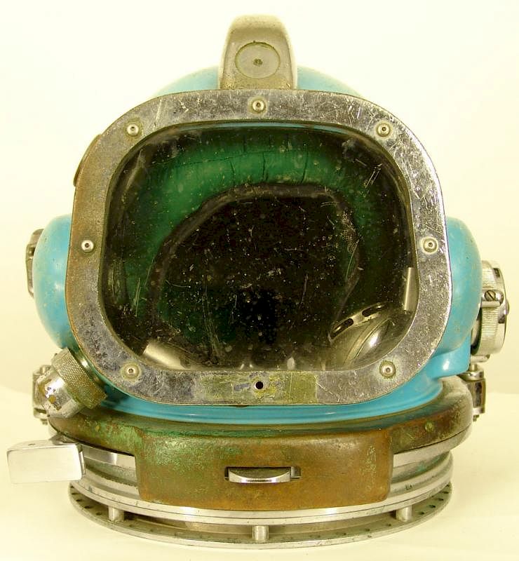 Appraisal: Blue Rat Hat Helmet With Rare Dry Suit Neck Ring