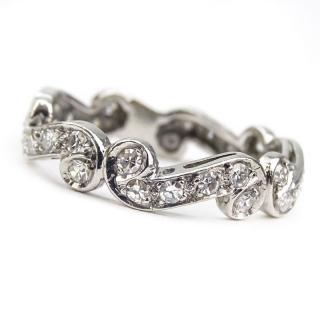 Appraisal: Vintage Approx Carat Diamond and Platinum Ring Band Unsigned Good