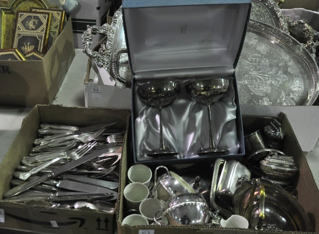 Appraisal: Two Bxs Silverplate HollowareAnd silverplate flatware