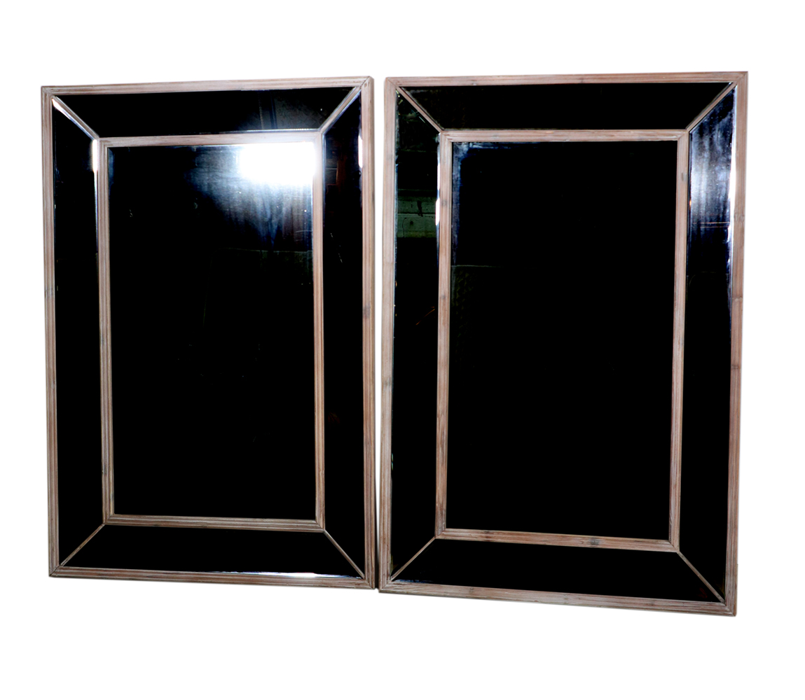 Appraisal: PR OF MIRRORS Pair of matching contemporary mirrors with weathered