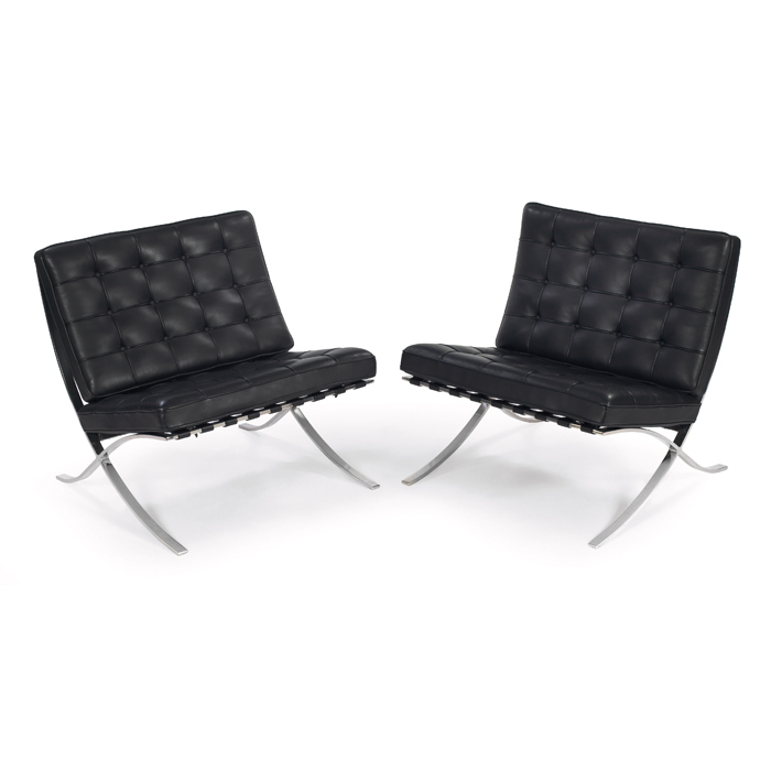 Appraisal: Ludwig Mies van der Rohe Barcelona chairs pair by Knoll