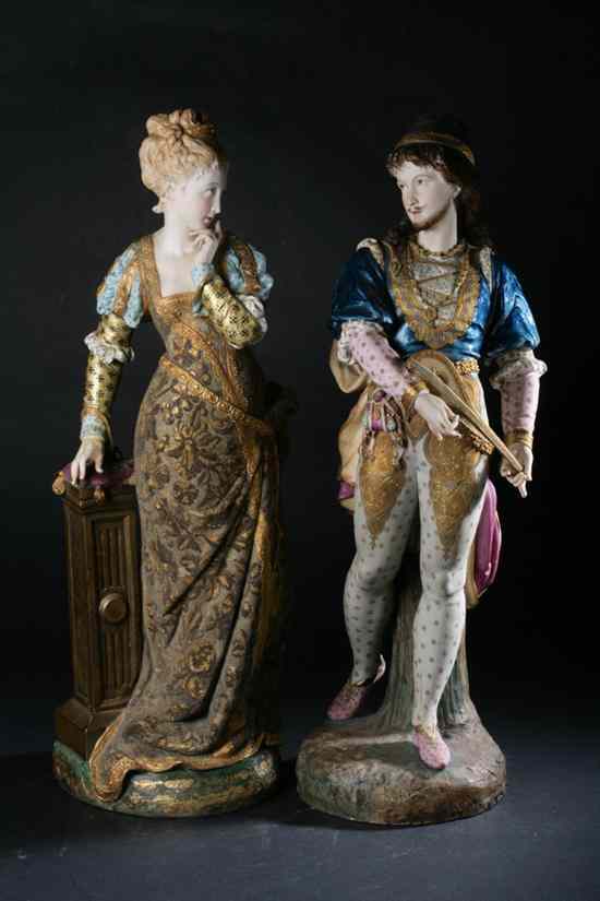 Appraisal: PAIR PARIS BISQUE PORCELAIN FIGURES last quarter th century Charles