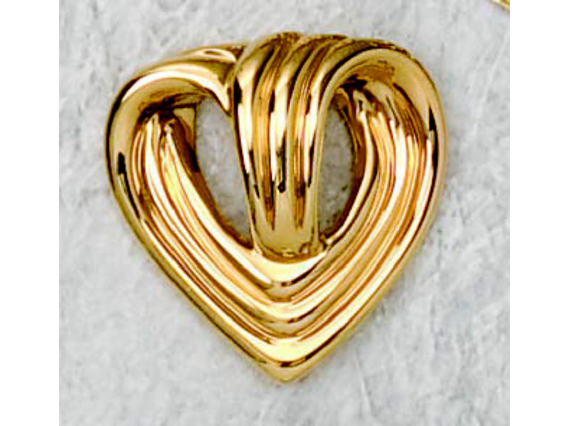 Appraisal: SLIDE PENDANT k yellow gold fluted heart slide pendant measuring