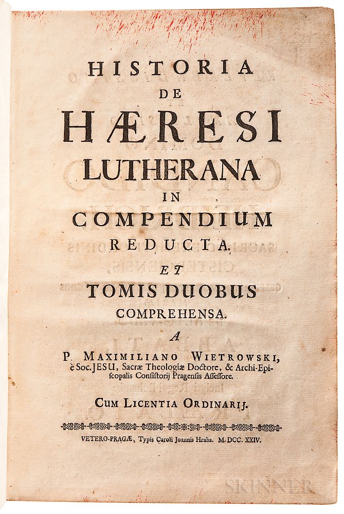 Appraisal: Wietrowski Maximilan - Historia de Haeresi Lutherana in Compendium Reducta