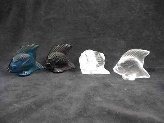 Appraisal: Lalique French Crystal Aquatic Figurines various color fish and a