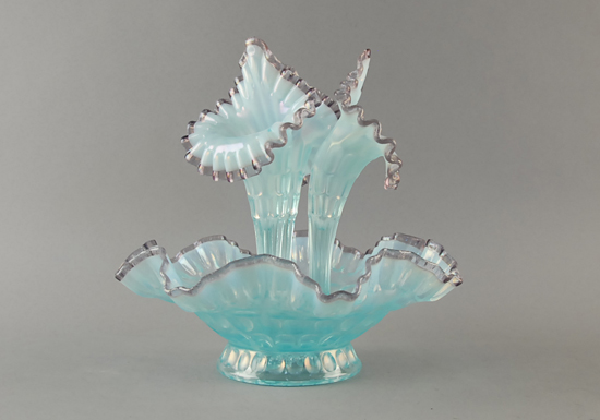 Appraisal: A Fenton Irridescent Blue Epergne a contemporary limited edition signed