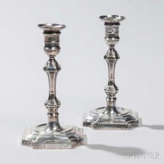 Appraisal: Pair of Edward VII Sterling Silver Candlesticks London - R