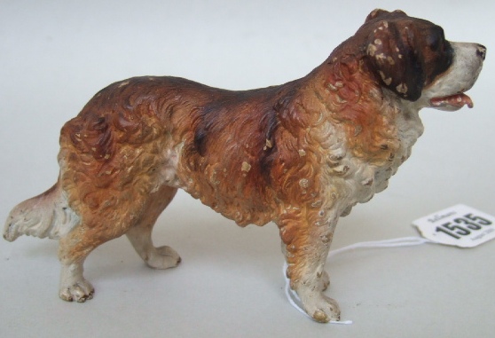 Appraisal: An Austrian cold painted bronze of a St Bernard cm